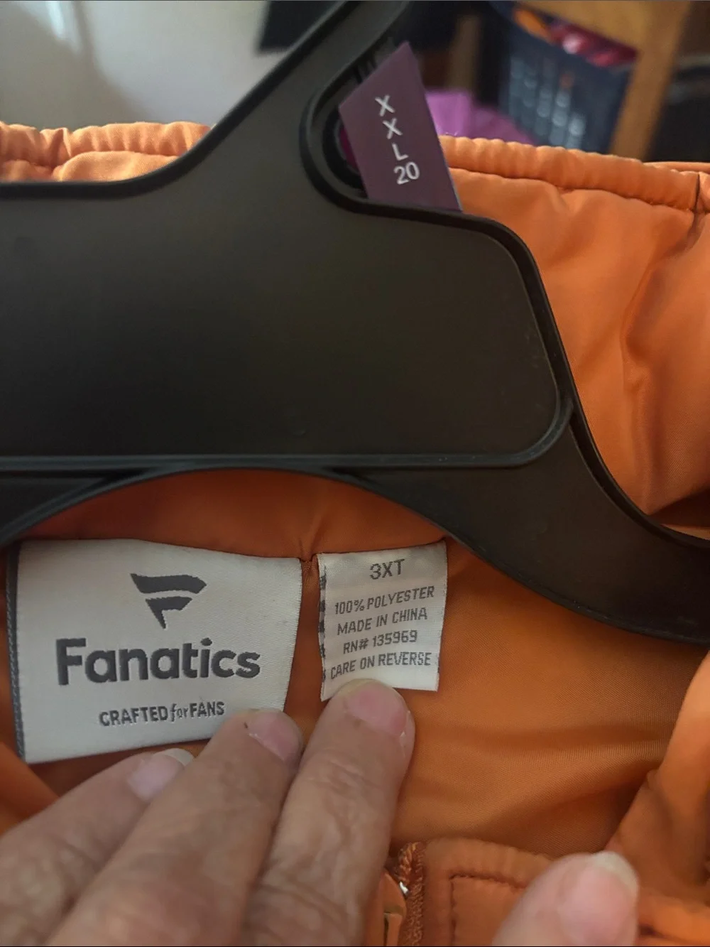 Fanatics Orange and Black Sleeveless Puffer Vest